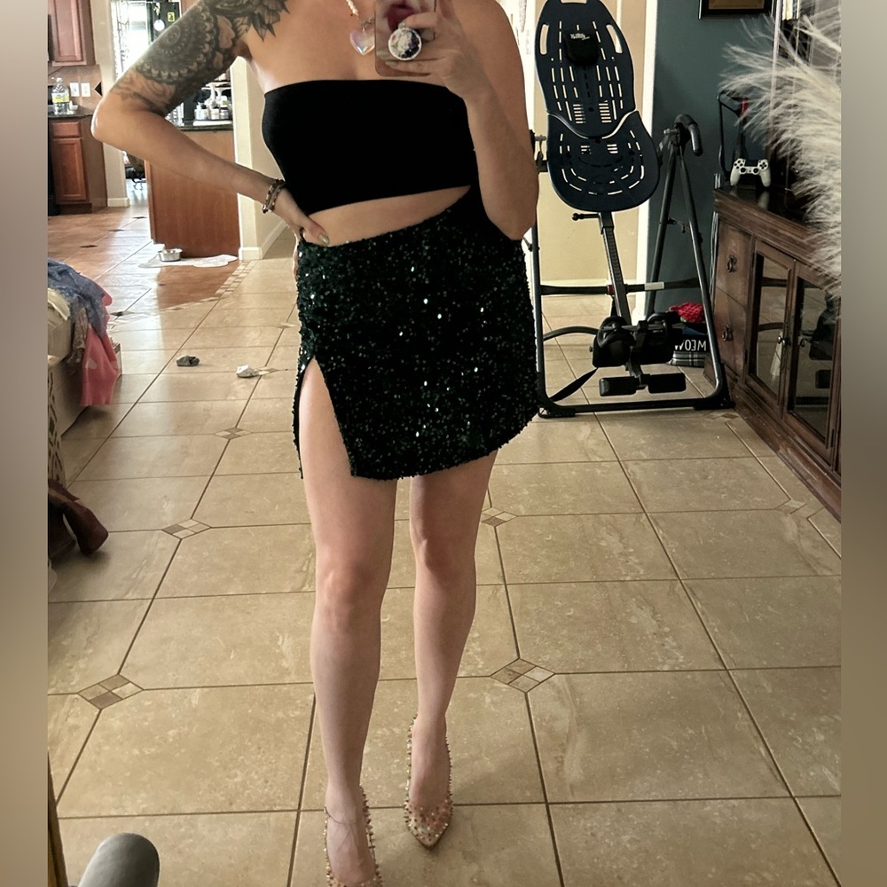 Sequin holiday skirt